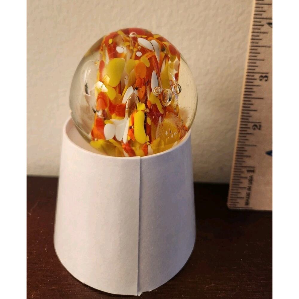 Beautiful Vintage Multi-Colored Round Paper Weight